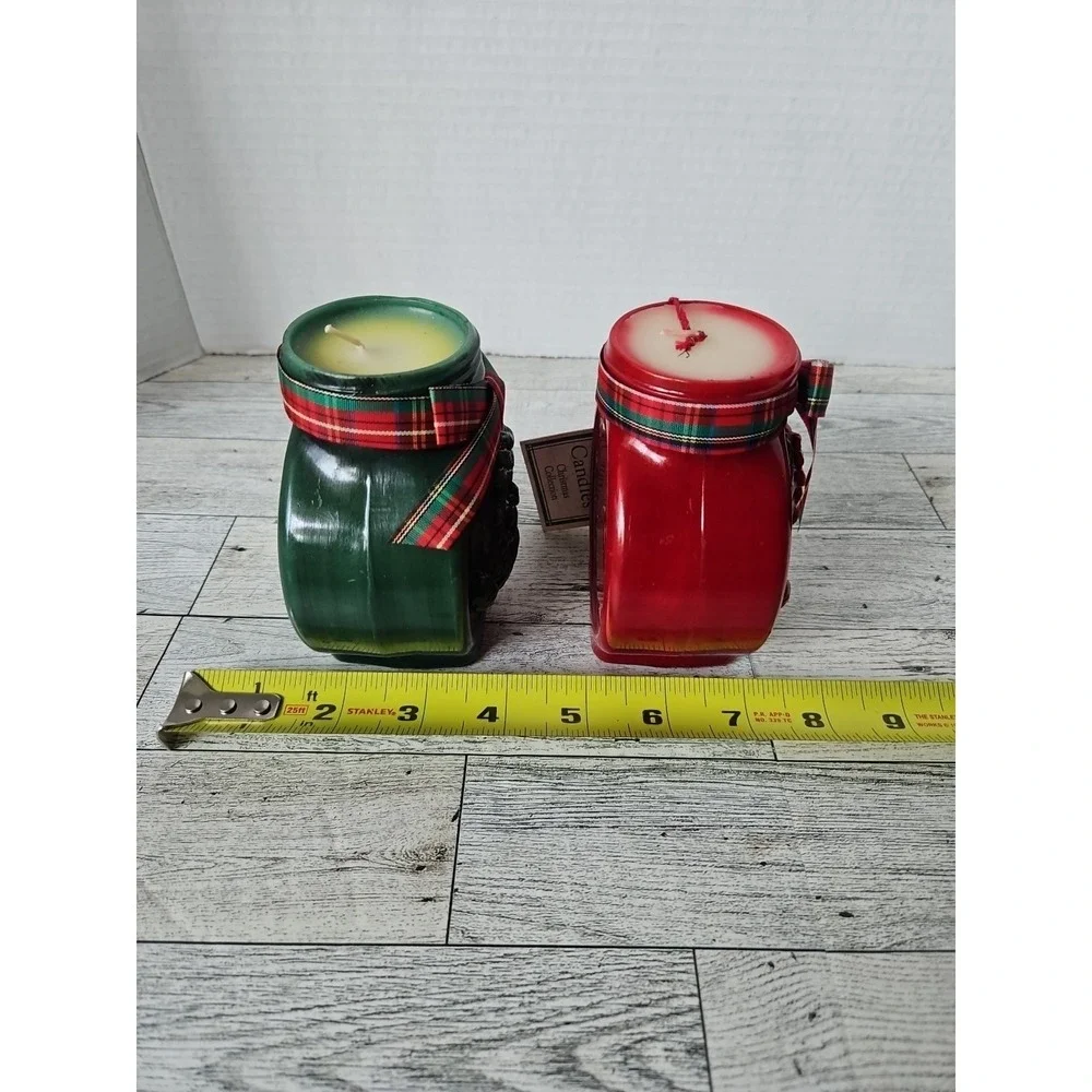 Handcrafted Keepsake Christmas Candles Night Before Xmas Vintage 1990 Santa Deco